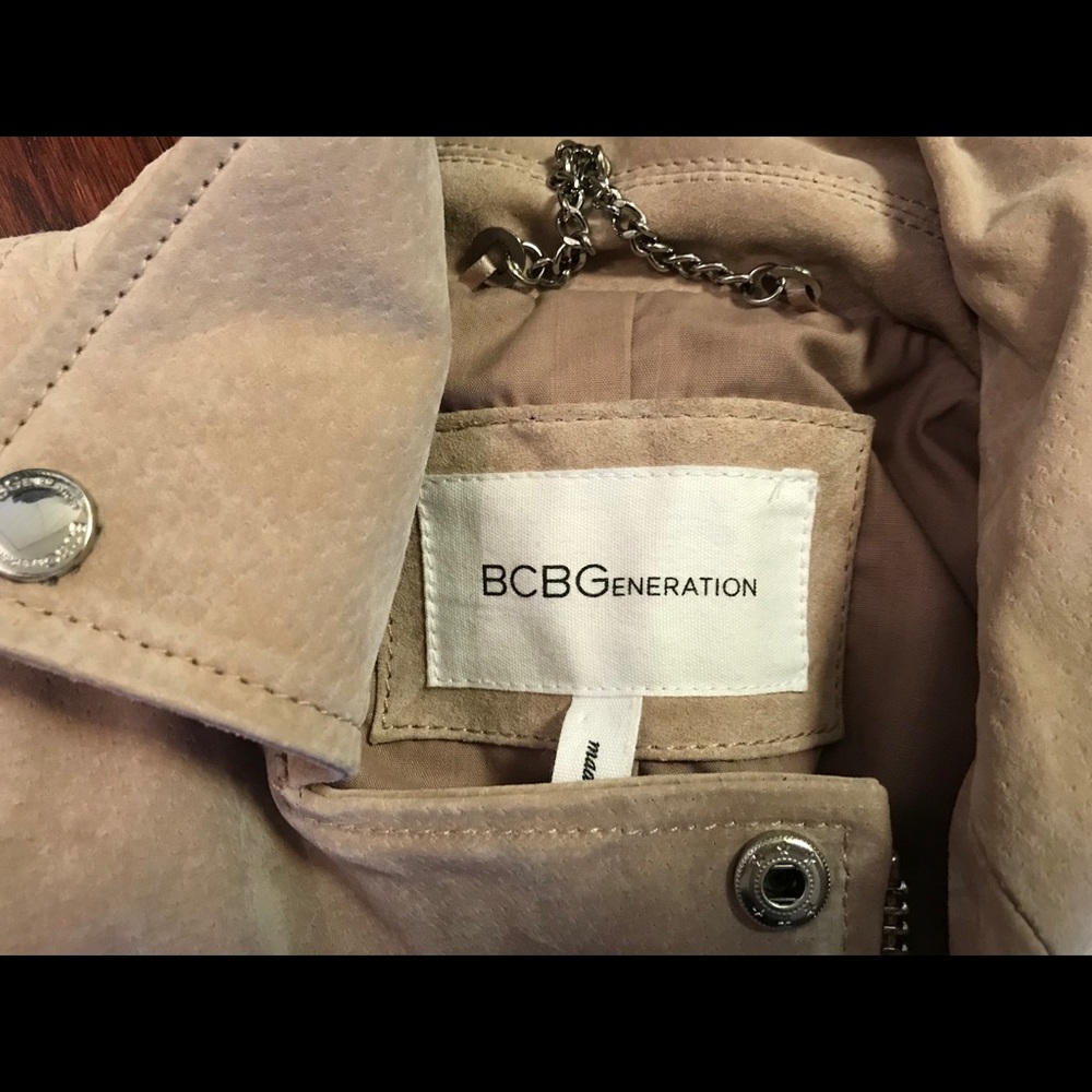 BCBG suede soft pink jacket (XS)